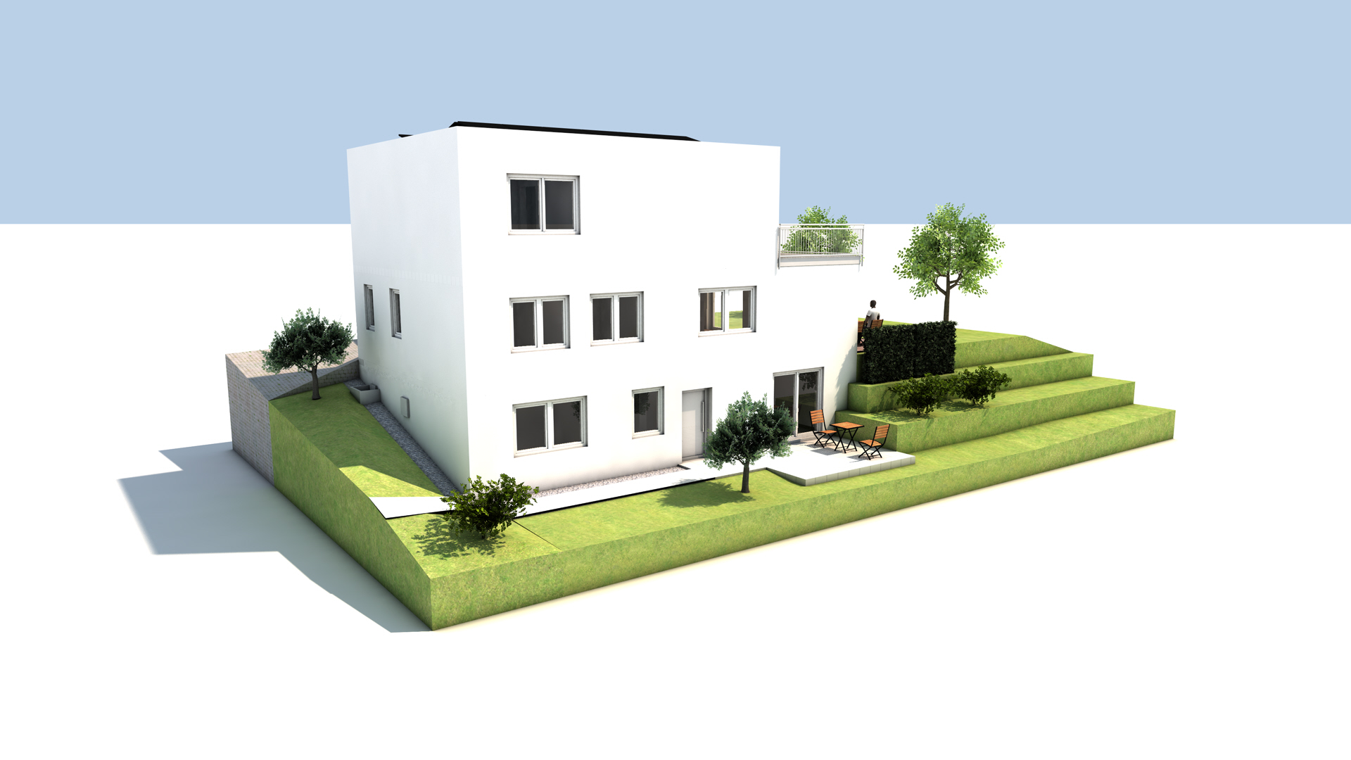 Wendlingen EFH 3D Ansicht Suedwesten